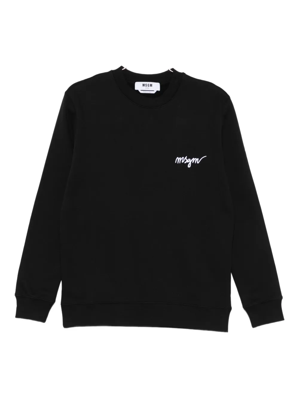 Msgm Logo-embroidered Sweatshirt In Black