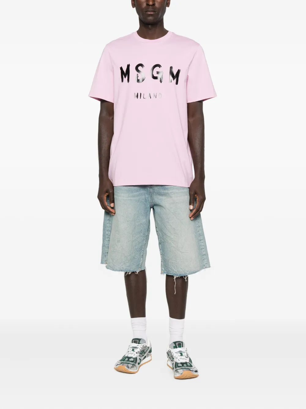 MSGM logo-lettering T-shirt - Roze