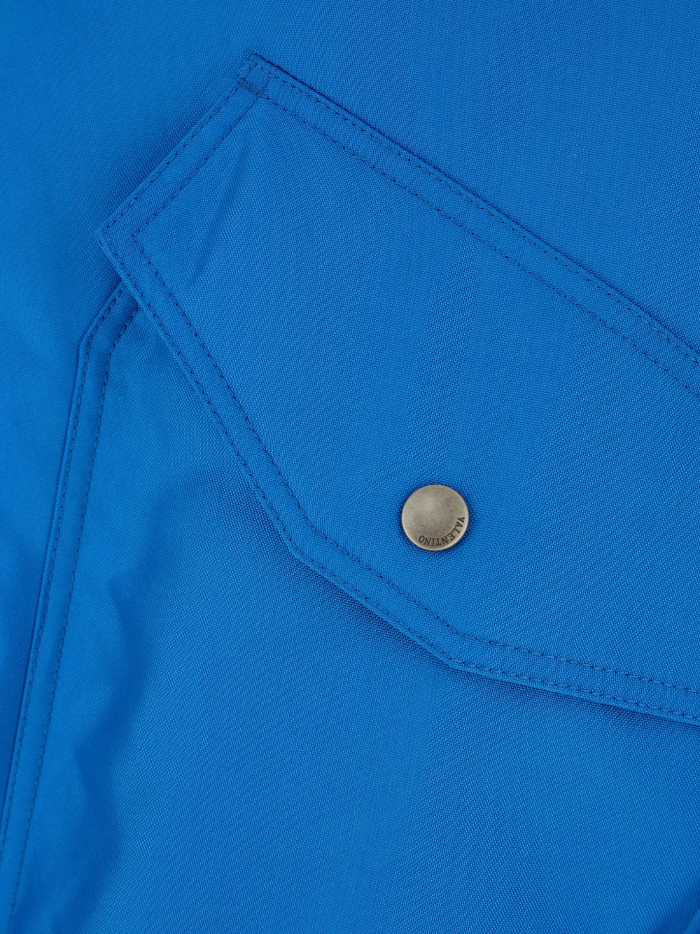 Valentino Light Blue Nylon Padded Bomber Jacket In Blue