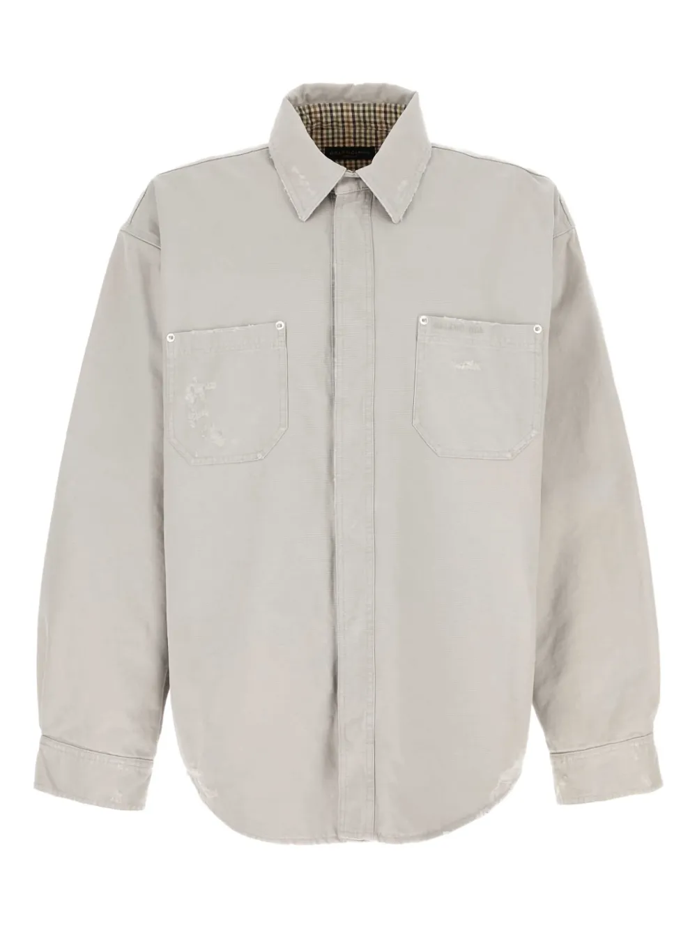 Balenciaga ダメージポケット シャツ - グレー Balenciaga ダメージポケット シャツ - グレー
