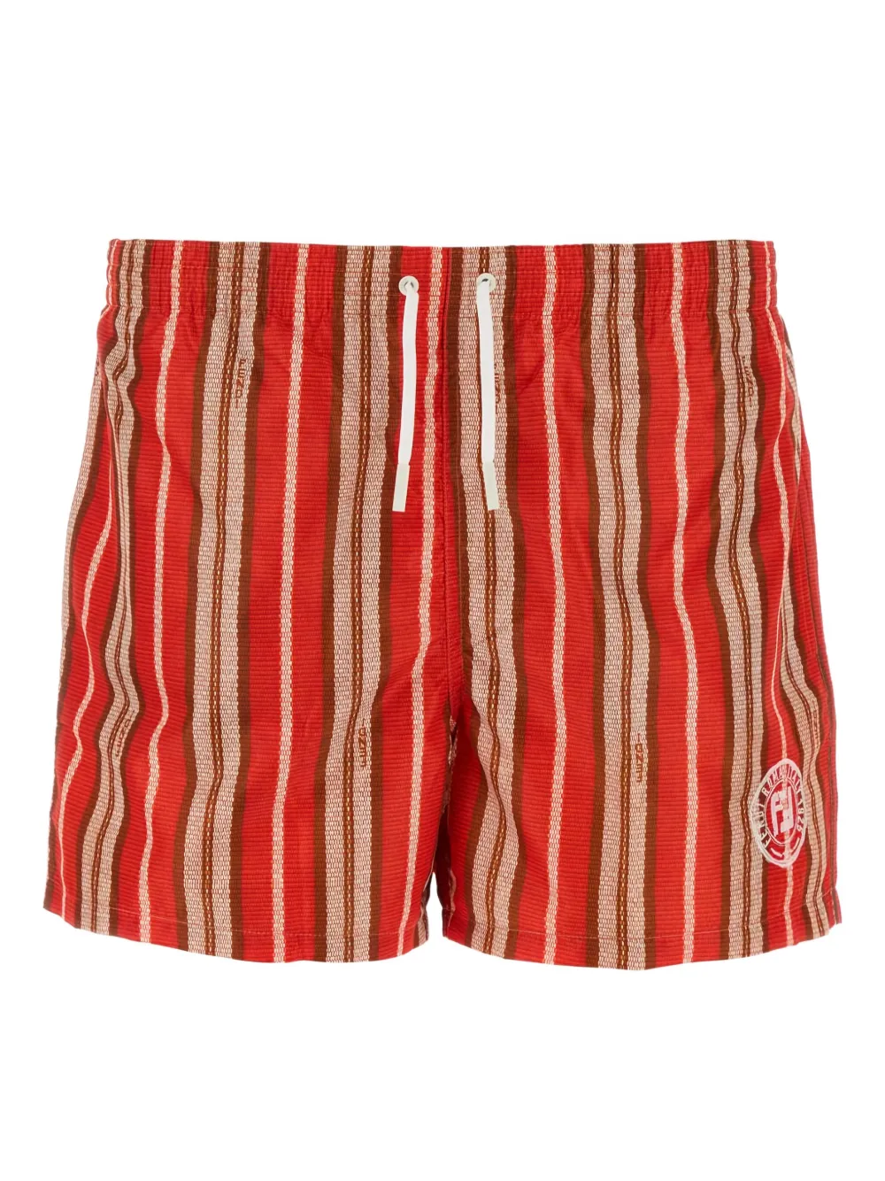FENDI striped stretch nylon swimming shorts Rood