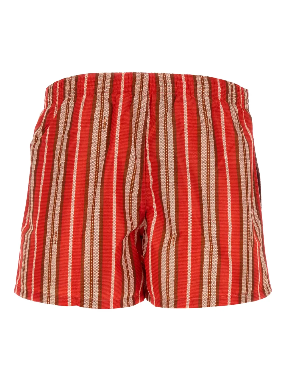 FENDI Gestreepte nylon zwembroek met stretch Rood