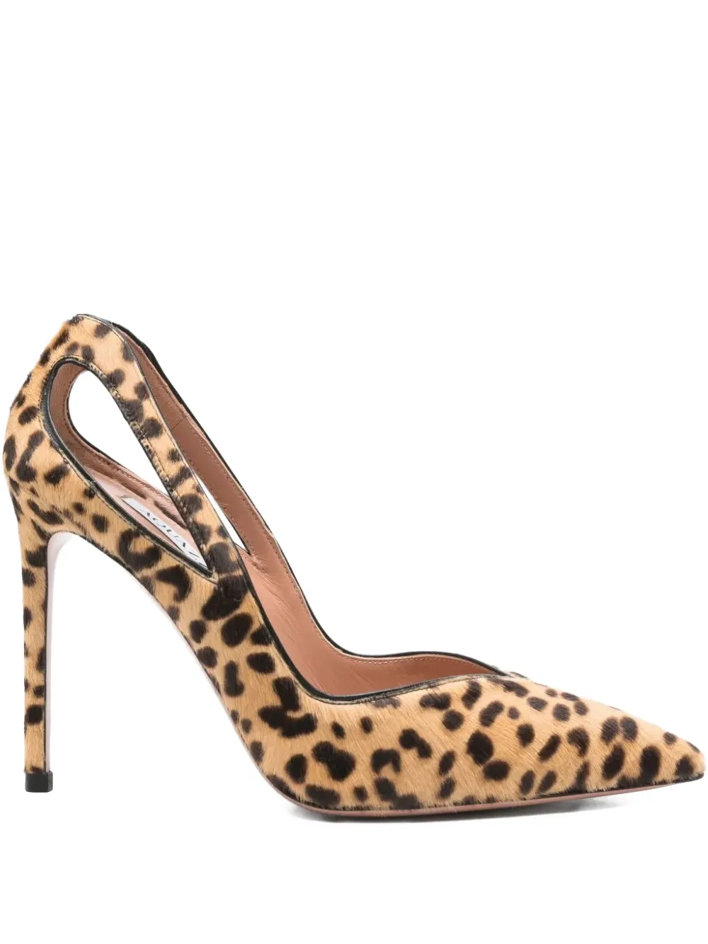 Aquazzura 105mm leopard-print cut-out pumps Neutrals