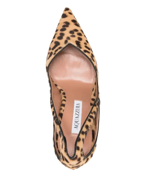 Aquazzura Sapato Animal Print Com Recorte Vazado e Salto 105mm