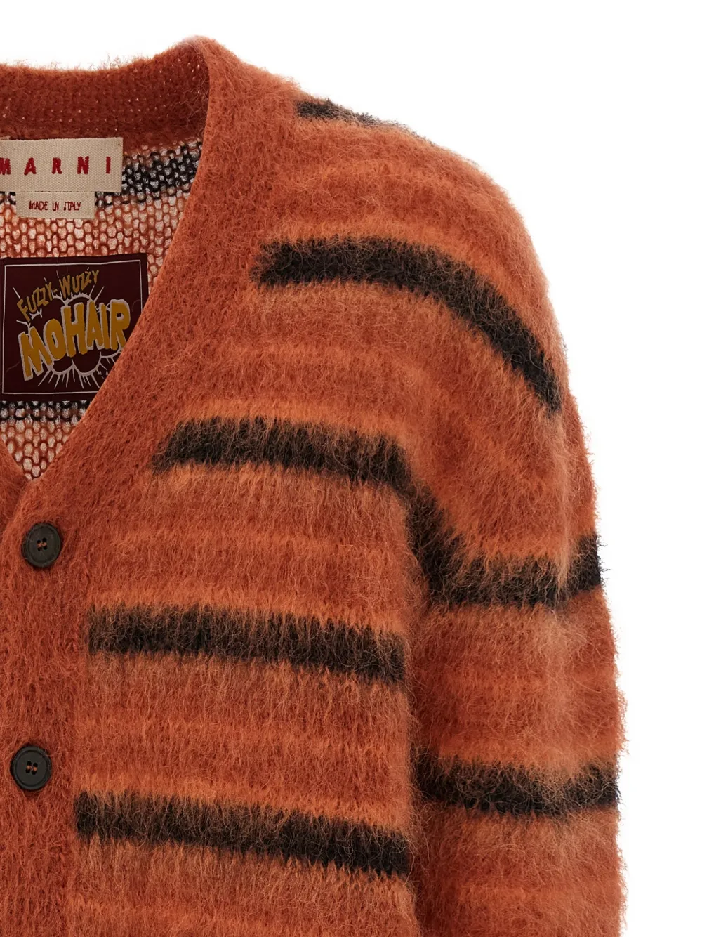 Marni Gestreept vest met geborsteld effect Oranje