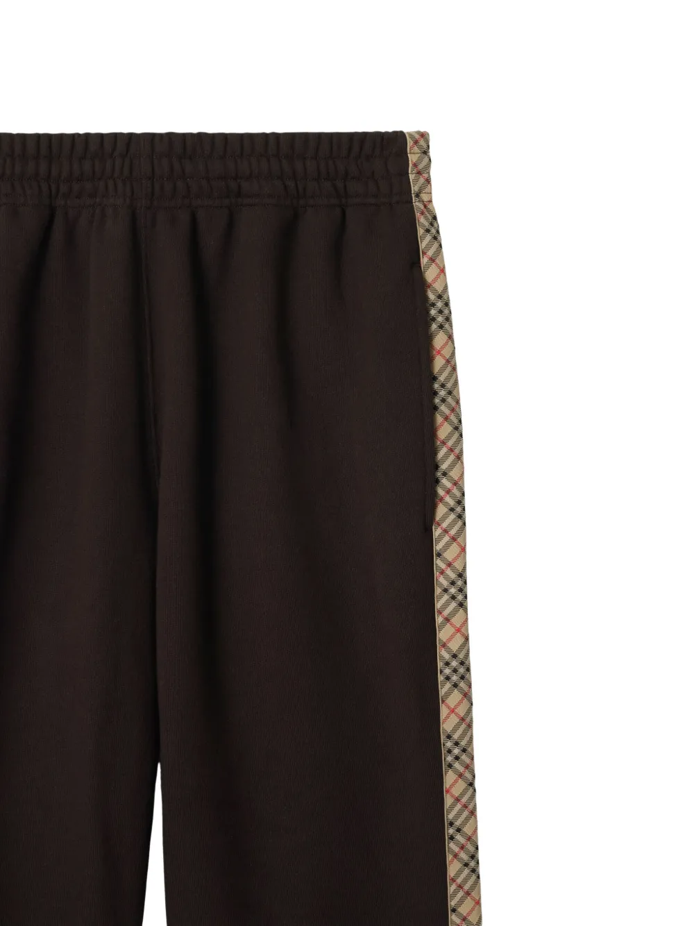 Burberry check-trimmed cotton track pants Zwart