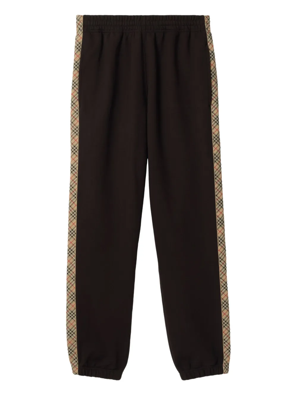 Burberry check-trimmed cotton track pants Zwart