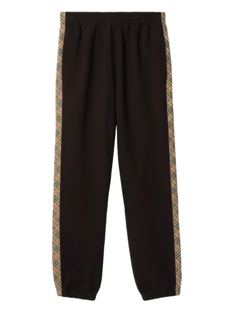Burberry check-trimmed cotton track pants