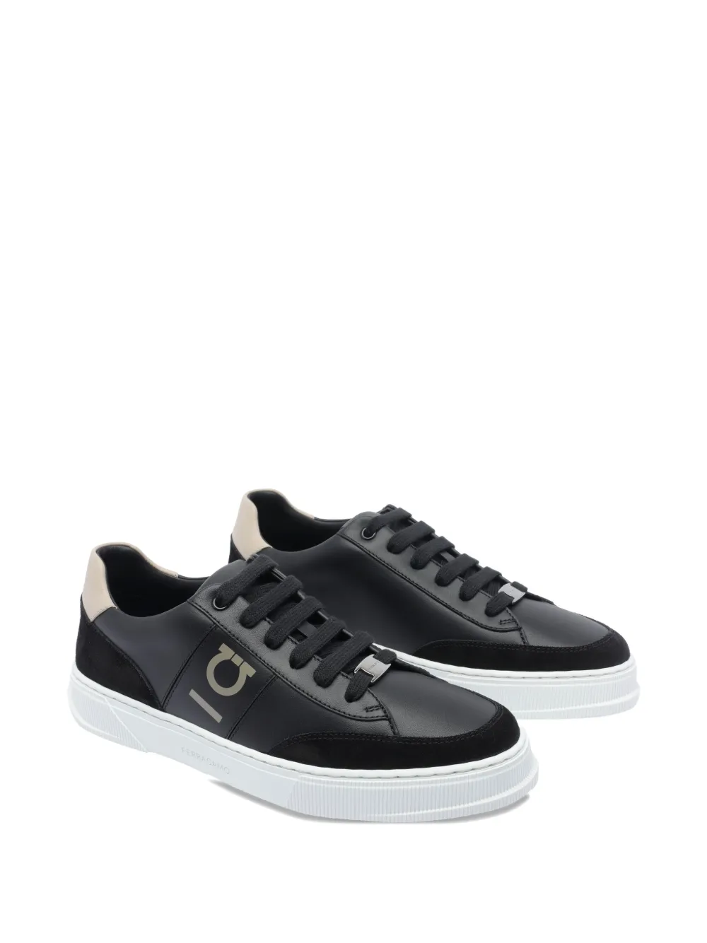 Ferragamo Alaska leather logo sneakers Black