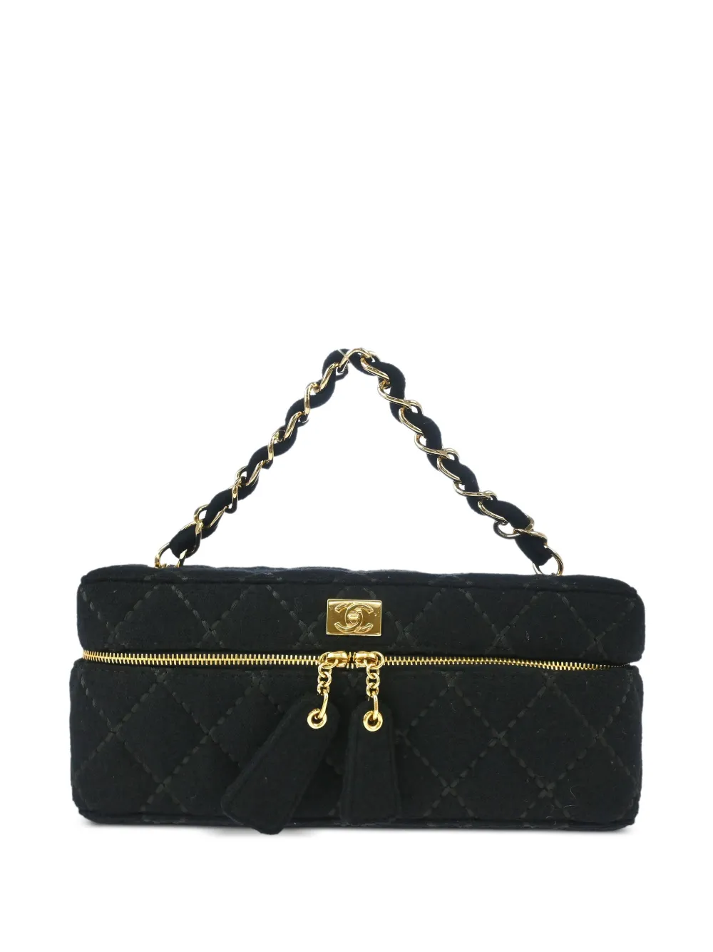CHANEL Pre-Owned 2002 ワイルドステッチ バニティバッグ - ブラック CHANEL Pre-Owned 2002 ワイルドステッチ バニティバッグ - ブラック
