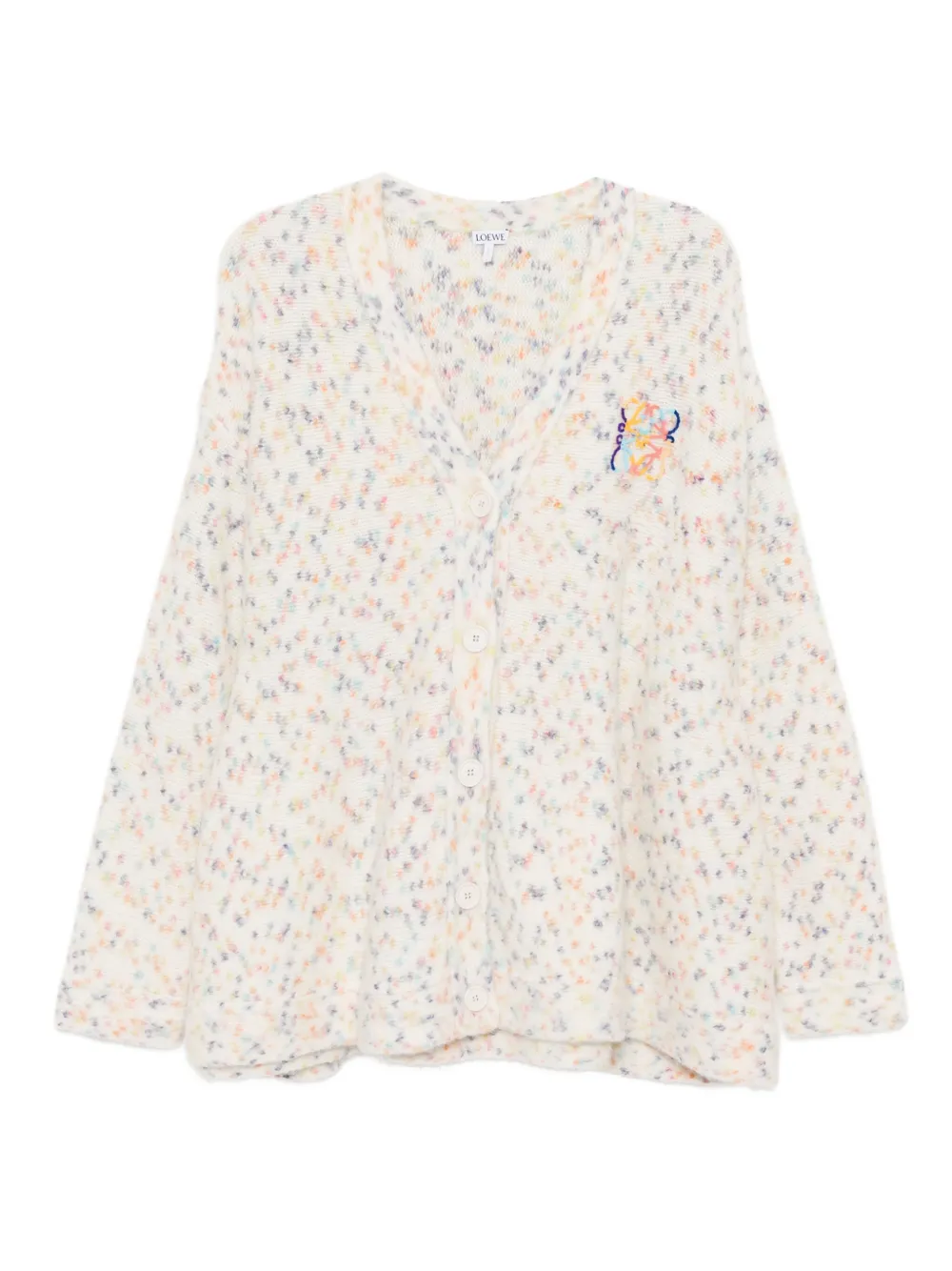 logo-embroidered cardigan