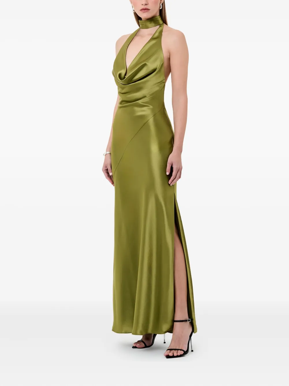 Nicholas Lyria maxi-jurk met halternek Groen