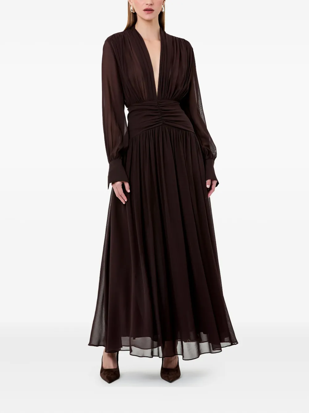 Nicholas Jocelyn V-neck gathered maxi dress | Day Dresses | Image 2