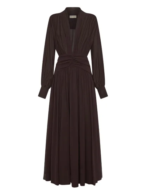 Nicholas Jocelyn V-neck gathered maxi dress