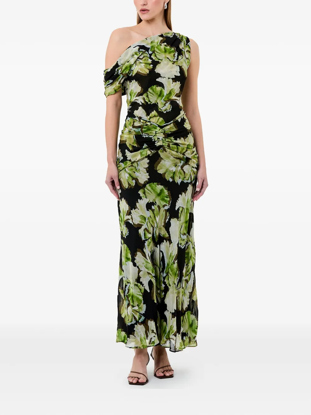 Nicholas Floral-print Maxi Dress In Black