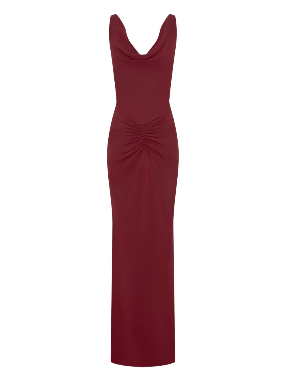 Nicholas Calia V-neck Draped Maxi Dress In Red