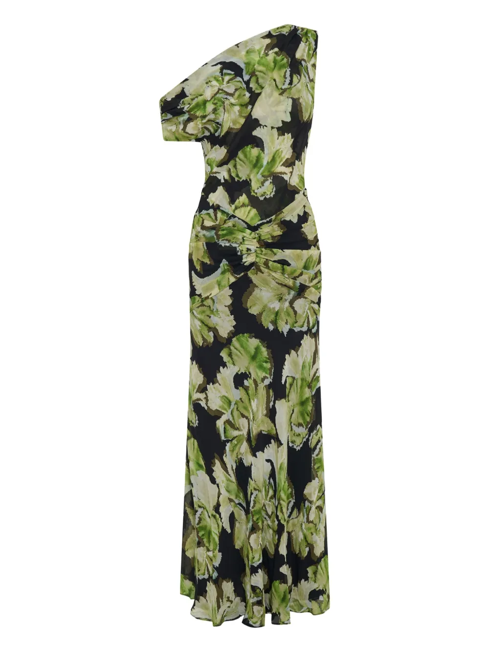Nicholas Elza One-shoulder Floral-print Dress In Green