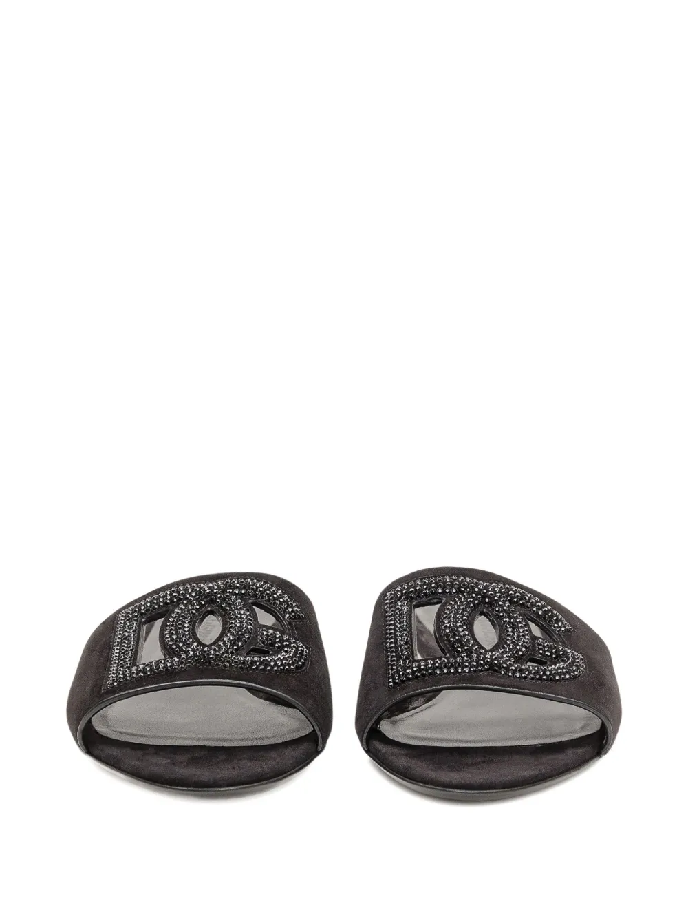 Dolce 
Gabbana embellished logo sandals Black