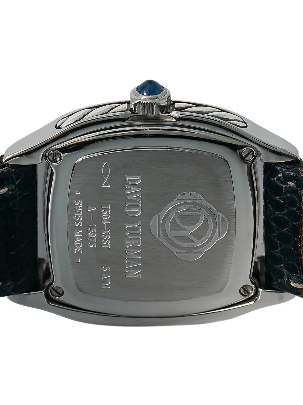 Pre-owned David Yurman Thoroughbred 25mm In Black