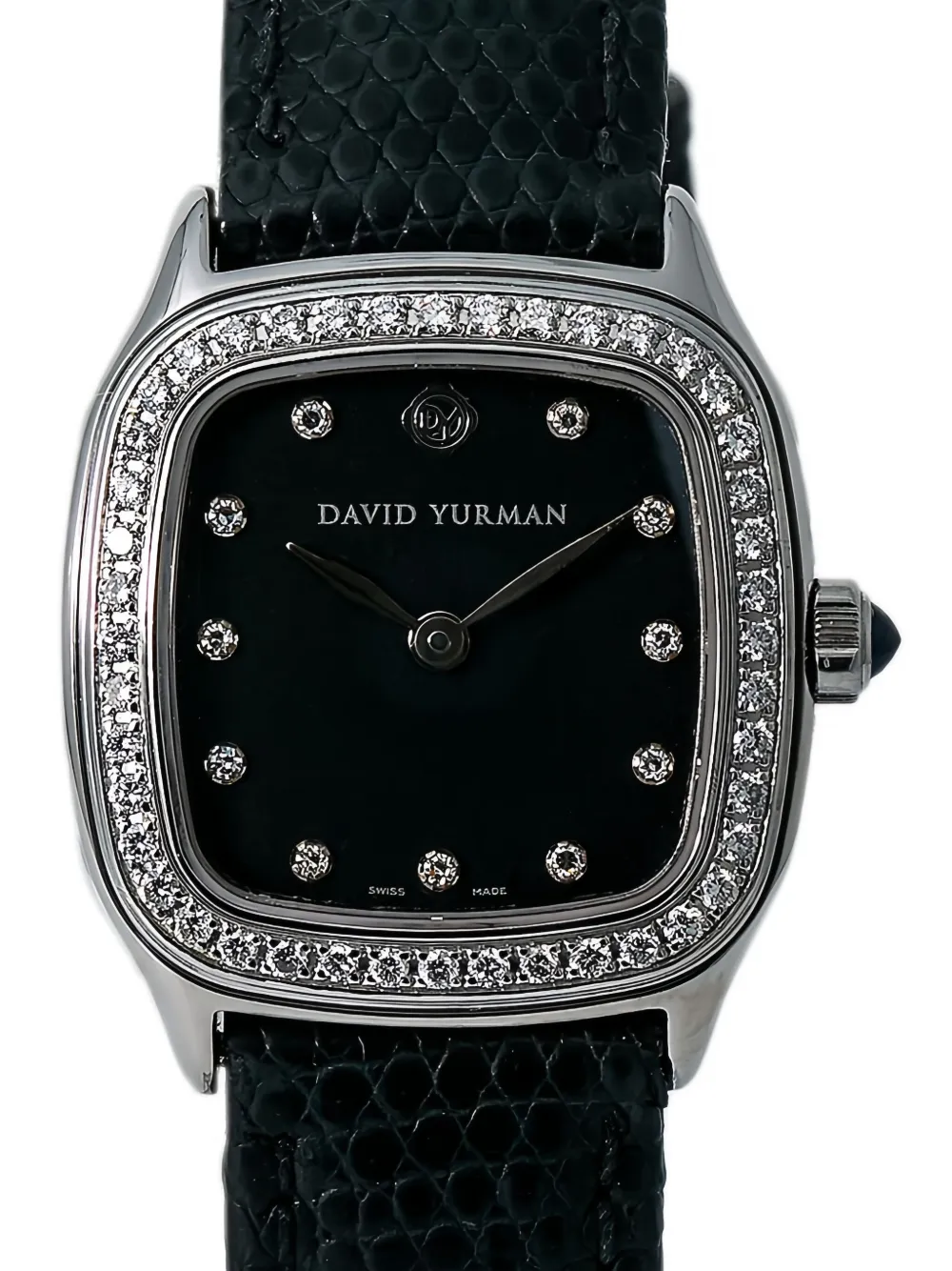 Pre-owned David Yurman Thoroughbred 25mm In Black