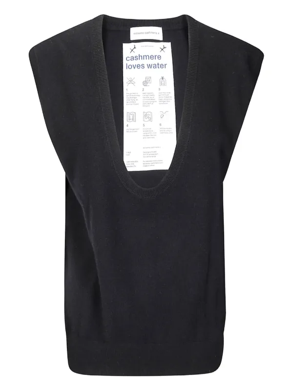 extreme cashmereリブベスト Extreme Cashmere リブニット ベスト | ブラック | FARFETCH JP