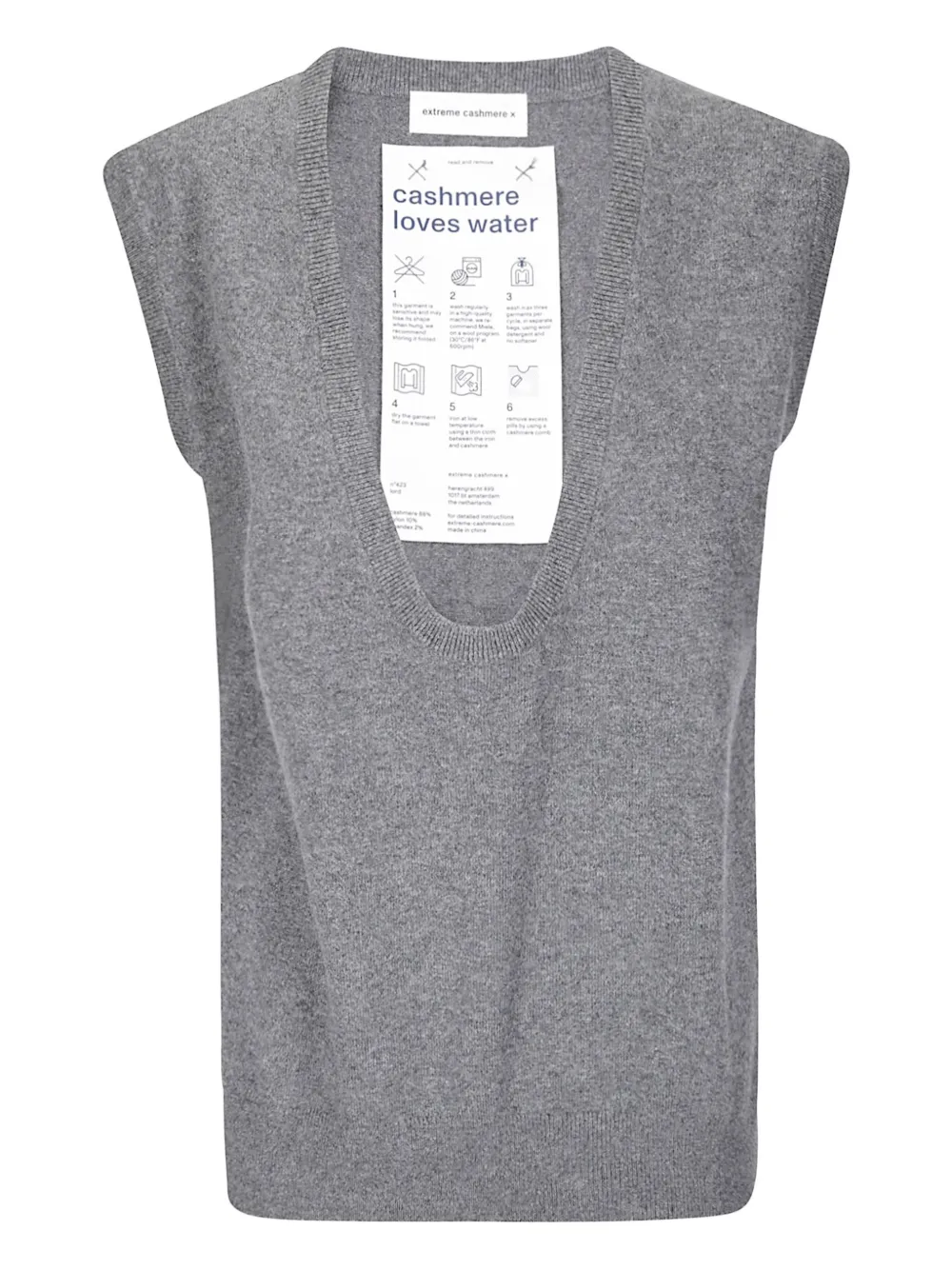 Extreme cashmere 423 cashmere vest Grijs