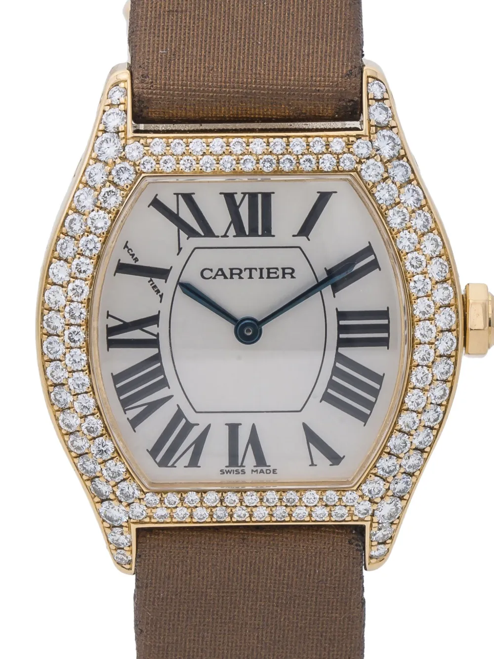 Pre-owned Cartier Tortue 28mm In White