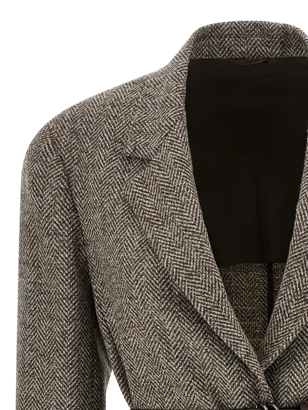 Brunello Cucinelli herringbone belted blazer Bruin