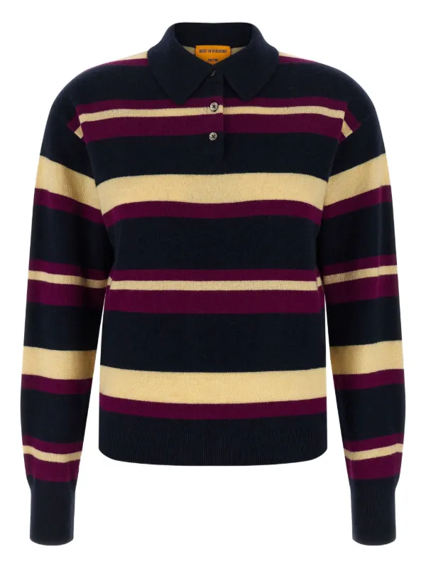 Striped Knitted Polo Shirt