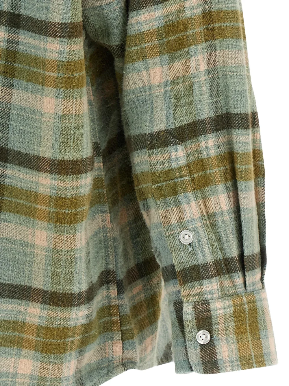 R13 plaid cotton shirt Groen