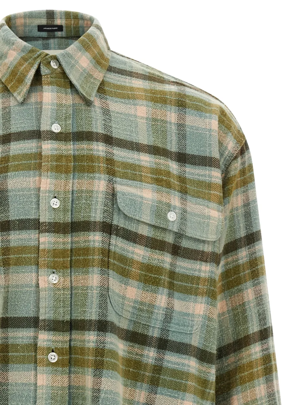 R13 plaid cotton shirt Groen