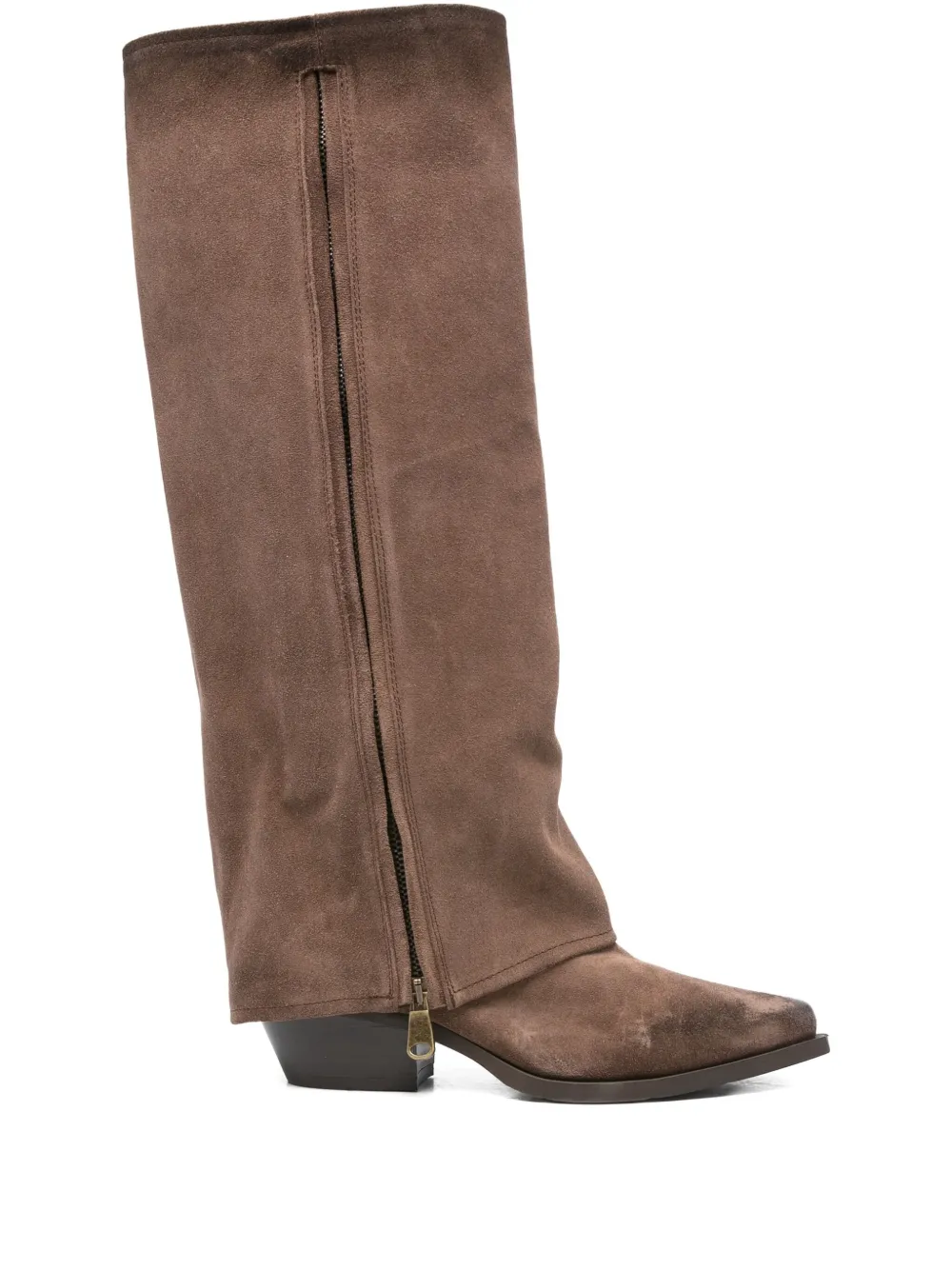 Metisse 50mm side-zip pointed-toe boots Brown