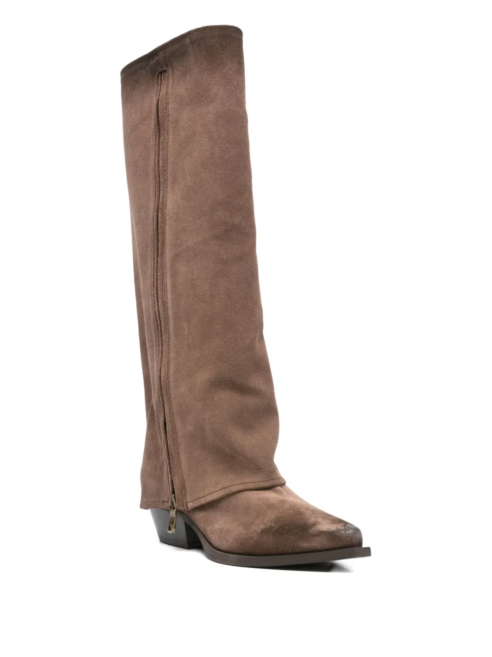 Metisse 50mm side-zip pointed-toe boots Brown