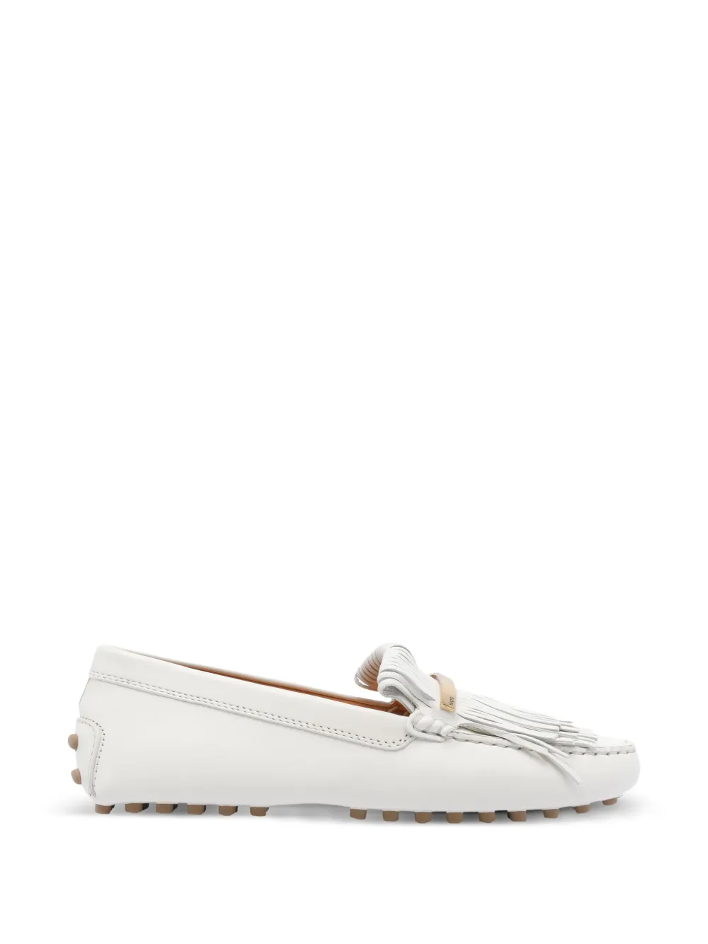 Tod's fringed pebble loafers White