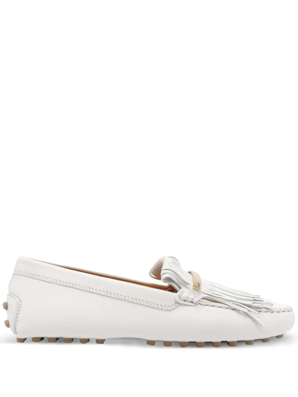 Tod's fringed pebble loafers White
