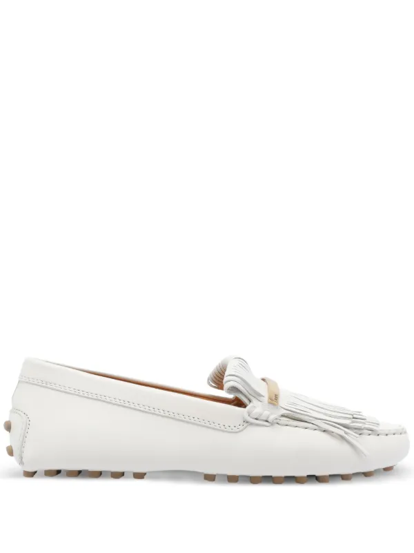 美品⭐︎TOD'S ホワイト フリンジローファー Tod's フリンジ ローファー | ホワイト | FARFETCH JP