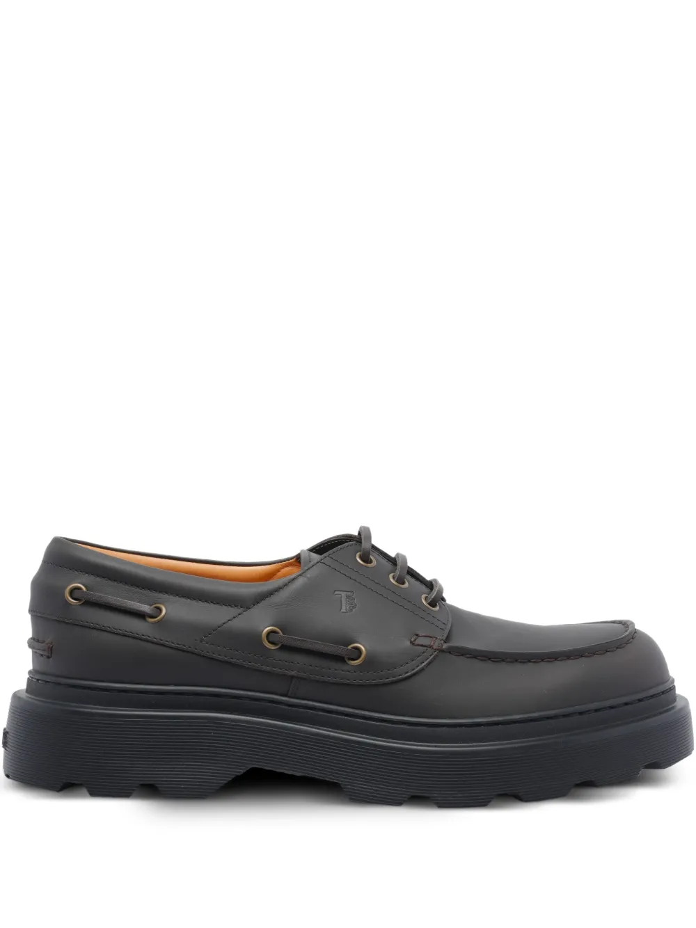 Tod's lace-up platform boat shoes Black