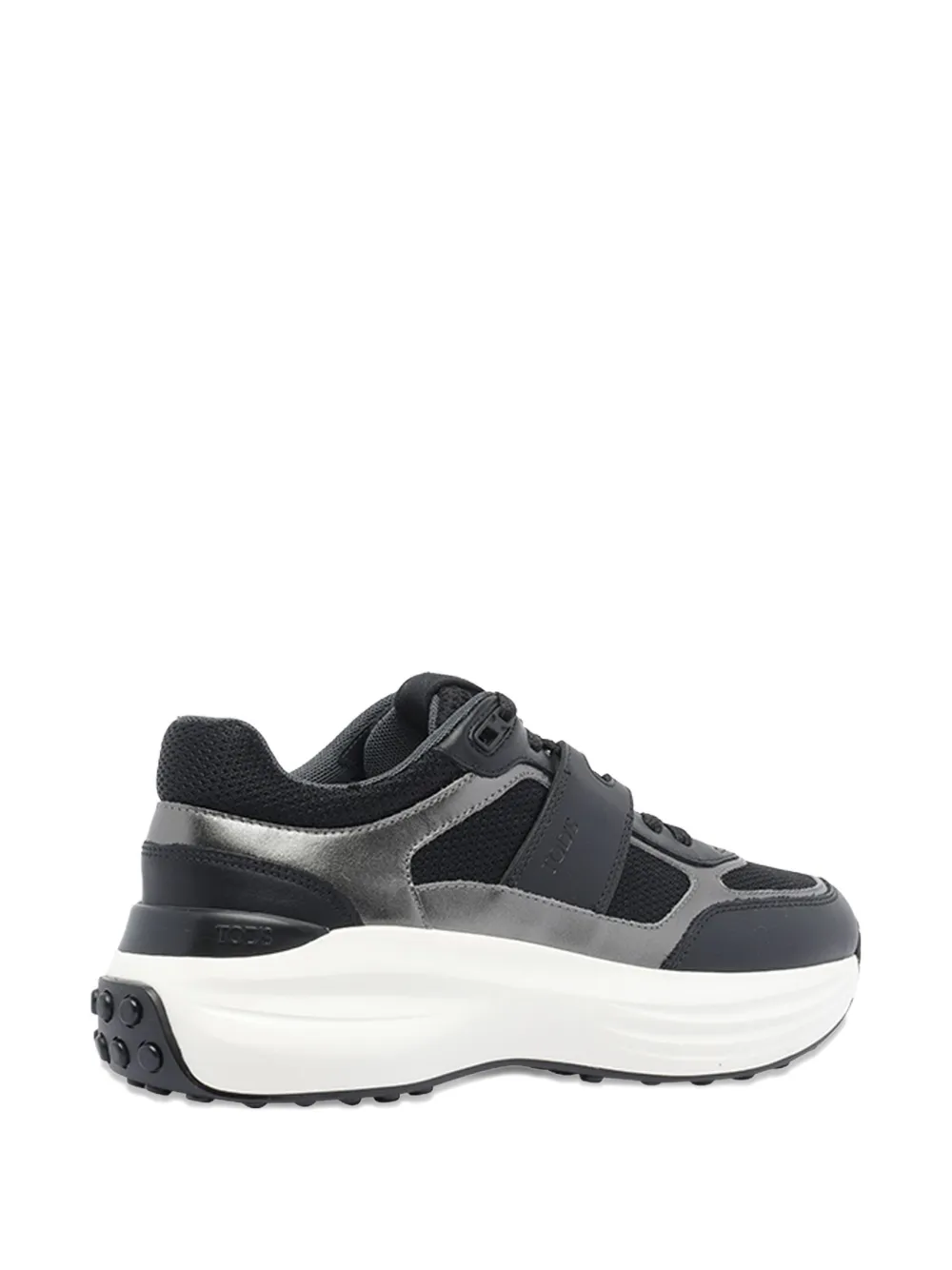 Tod's leather-panelled lace-up sneakers Grey