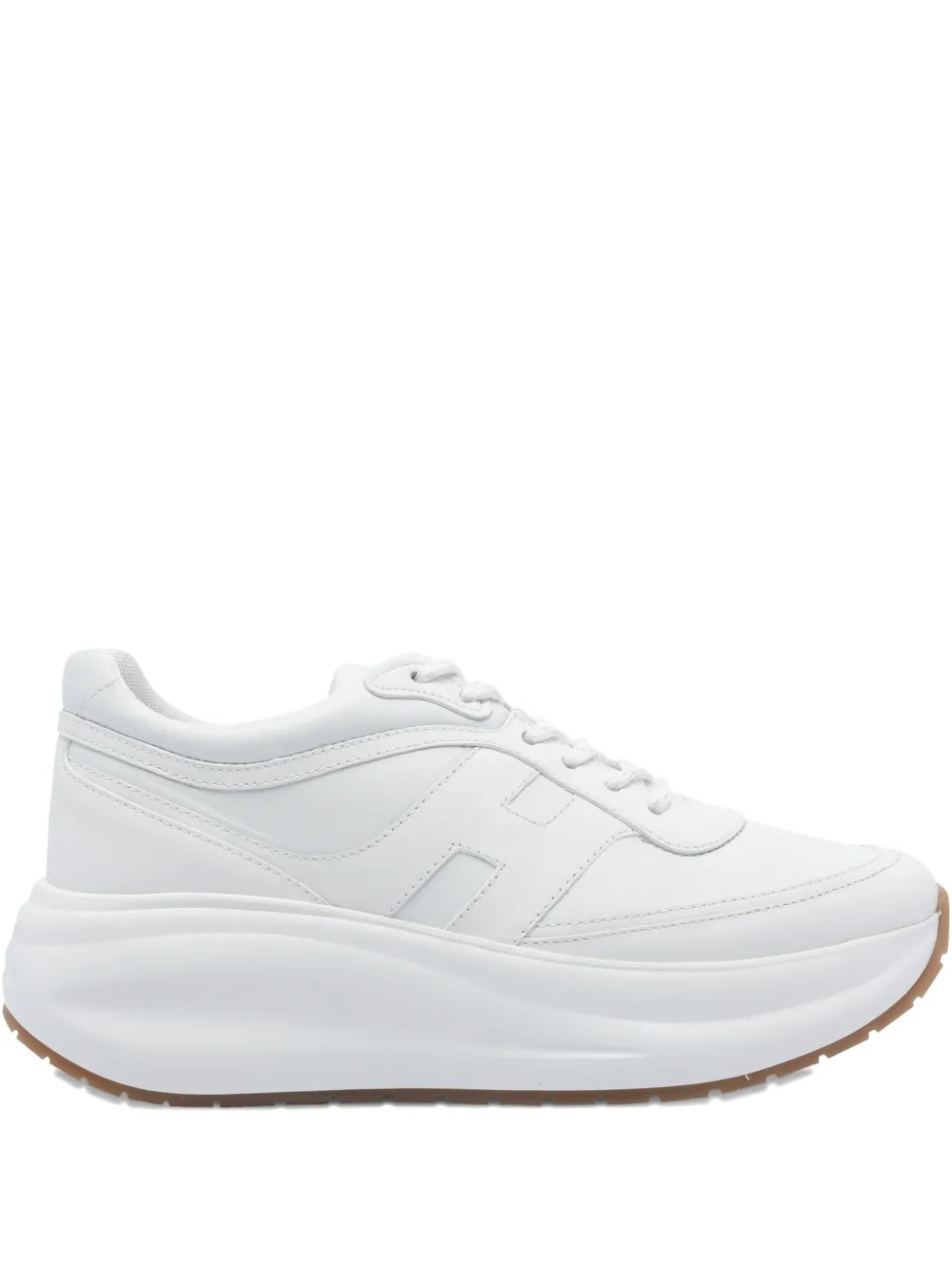 Hogan Chunky Style Leather Low Top Sneakers In White