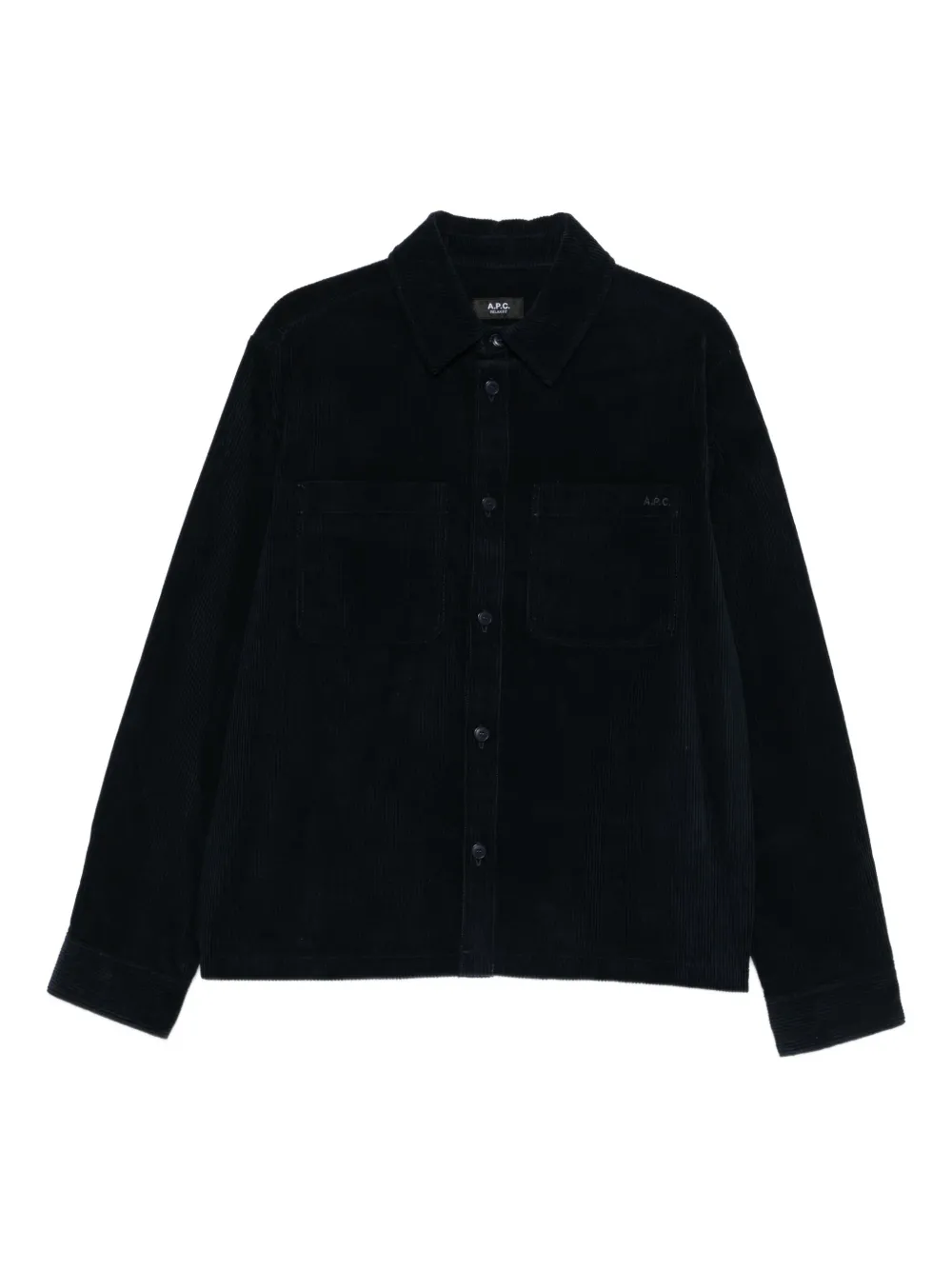 A.P.C. Overhemd met ribfluwelen zak Blauw