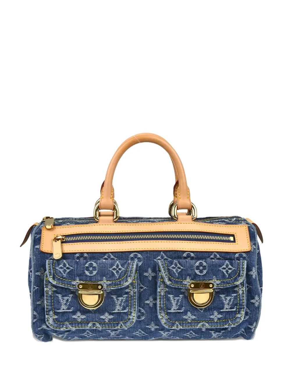 Pre-owned Louis Vuitton 2005 Neo Speedy Handbag In Blue