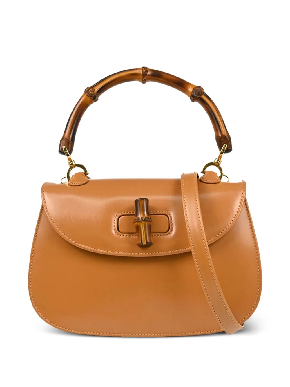 Pre-owned Gucci 1990-2000s Bamboo Leather Tote Bag In Brown
