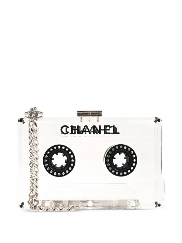 Chanel Pre-owned 2004 Cassette Tape Clutch Bag in White