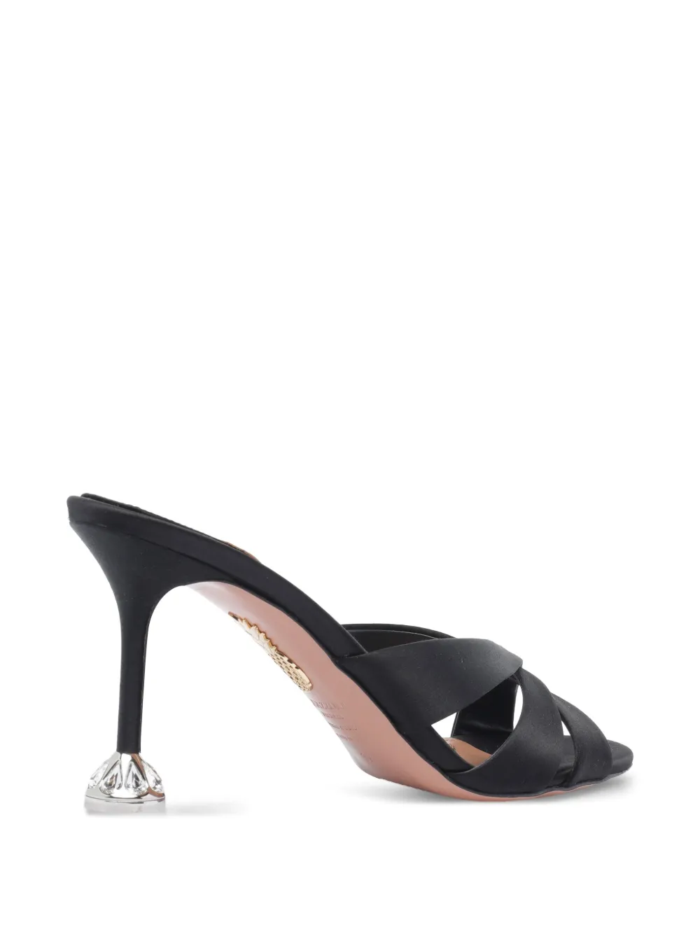 Aquazzura 85mm embellished satin heeled sandals Black