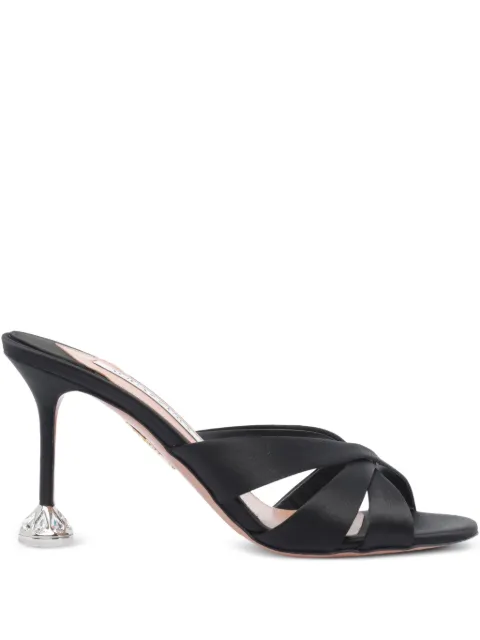 Aquazzura 85 mm verfraaide satijnen sandalen met hak