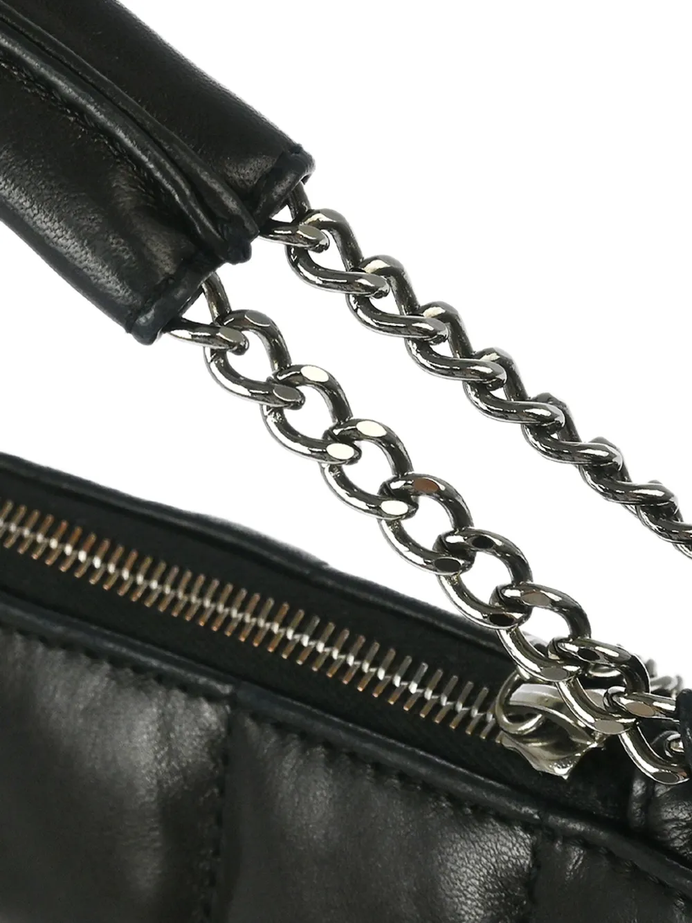 Pre-owned Chanel 2002 Choco Bar Fringe Handbag In Black