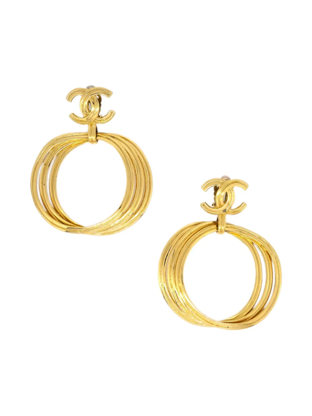 1996 Dangle hoop clip-on earrings