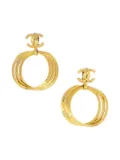 CHANEL Pre-Owned 1996 Dangle hoop clip-on earrings - Gold