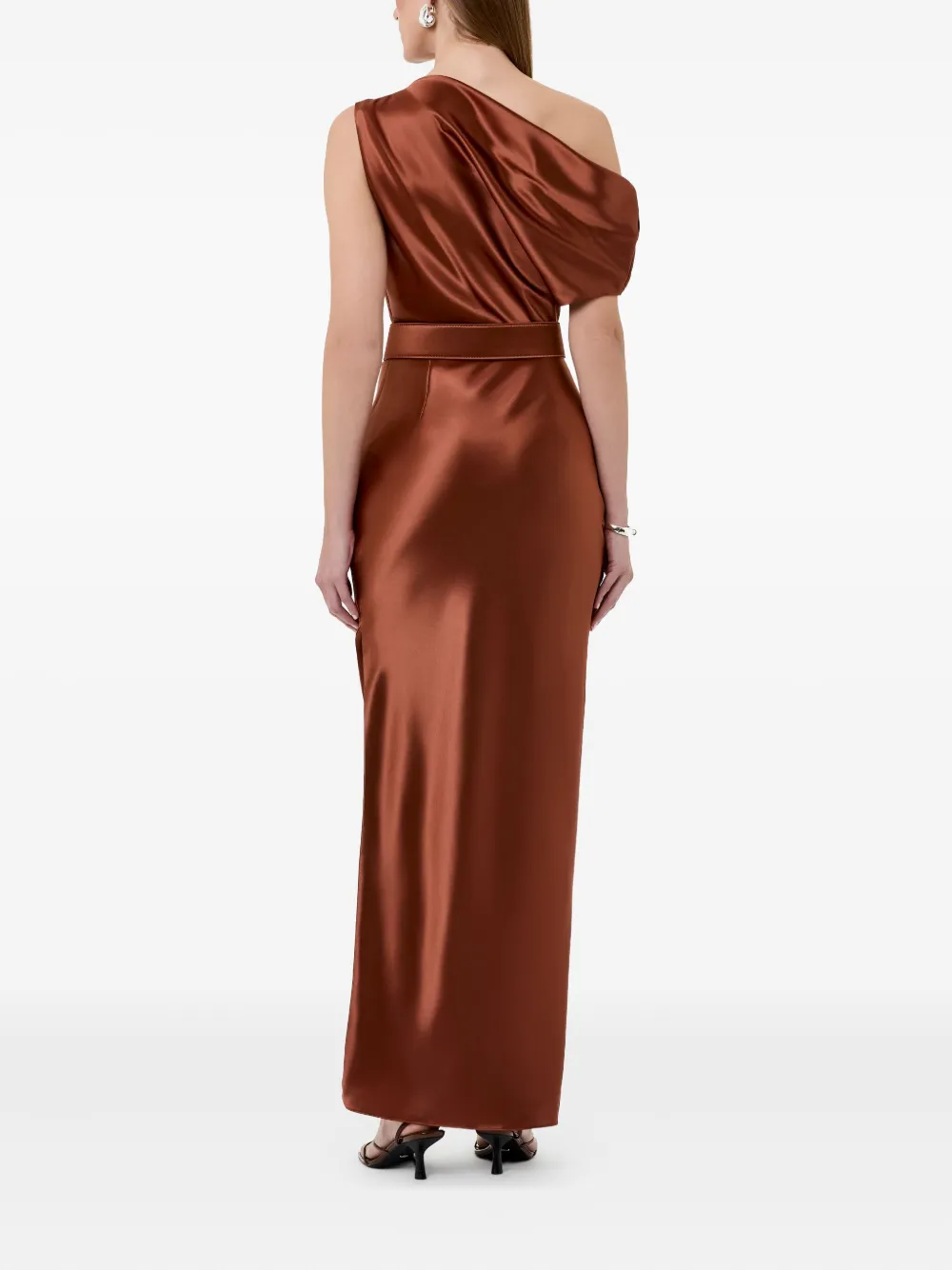 Nicholas Asymmetrische maxi-jurk met ceintuur Oranje