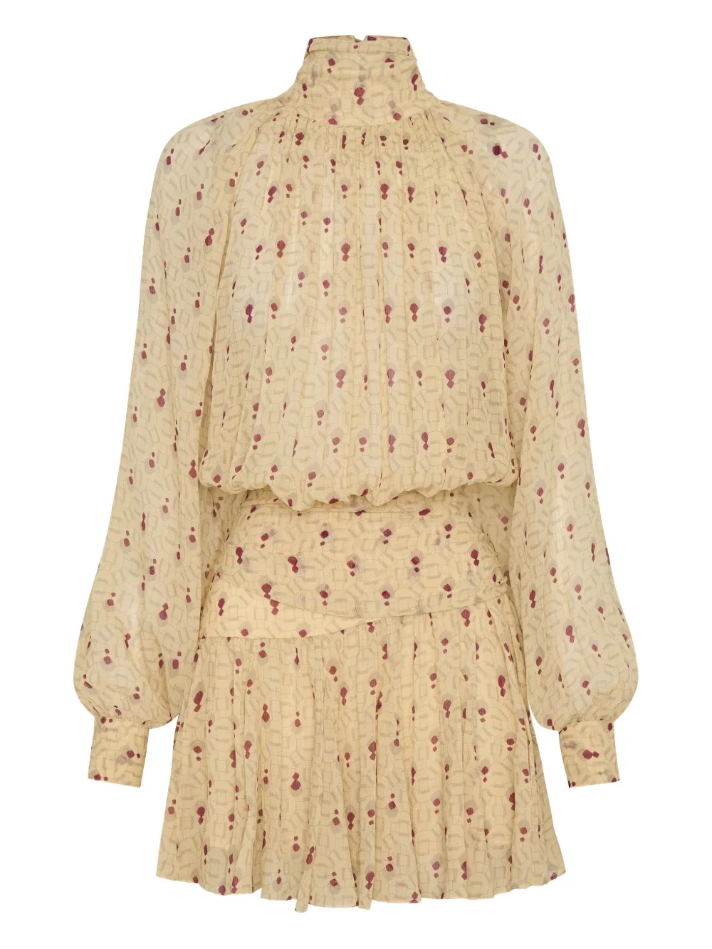 Nicholas Cecile Pleated Mini Dress In Neutral
